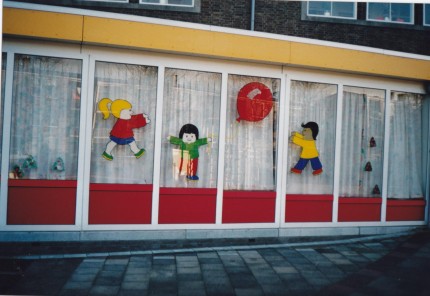 Raamschilderingen Rode Ballon